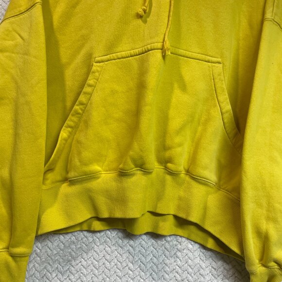 Nike Center Swoosh Yellow Oversized Boxy Pullover Hoodie Streetwear Small - Picture 5 of 10